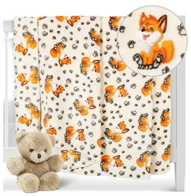 Bellatex Pătură pentru copii Ella Fox portocaliu,alb, 100 x 150 cm