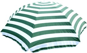 Outsunny Umbrelă de Plajă cu Acoperiș Înclinabil la 45°, Ø1.8x2 m, Verde și Alb | Aosom Romania