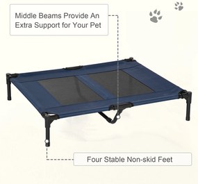 PawHut Pat pe picioare pat pentru câini pisici pat de tabără pat ridicat animale material textil Oxford textilenă micro-perforată oțel | Aosom Romania