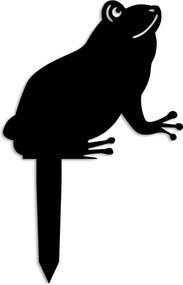 Decoratiune gradina FROG 01, negru, metal, 34x22 cm