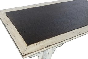 Masa de cafea, din lemn masiv si rattan, cu aspect vintage, Aveline