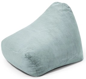 Fotoliu puf pentru copii verde mentă cu tapițerie din catifea reiată Snug 80 – SLOWDOWN