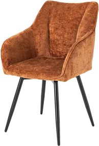 Set de 2 scaune pivotante, Metal Negru, Chenille Maro, AVIGNON A-46471 VC