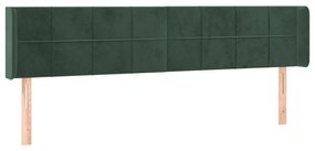 3118831 vidaXL Tăblie de pat cu aripioare verde închis 183x16x78/88 cm catifea