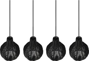 Reality - Lustră pe cablu SPROUT 4xE14/30W/230V negru/ratan