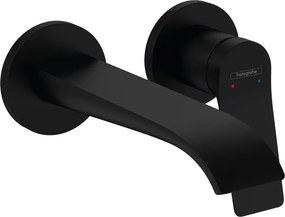 Baterie lavoar incastrata Hansgrohe Vivenis cu pipa 19.2 cm negru mat fara corp ingropat