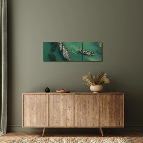Tablou - Pescarii de pe râu (cu ceas) (90x30 cm)