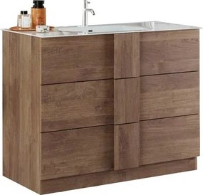 Set dulap baza si lavoar pe pardoseala maro LC Mobili Italia Jupiter 101x86x47 cm