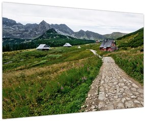 Tablou - Peisaj montan cu case (90x60 cm)