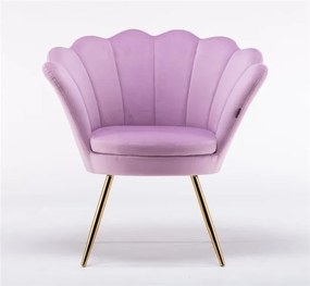 Fotoliu FREY Heather din Catifea cu Picioare Aurii