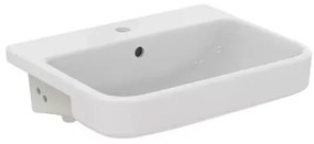 Lavoar semiincastrat Ideal Standard i.life B alb lucios 55 cm cu orificiu baterie si preaplin