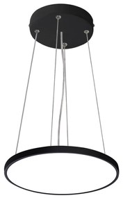 Lustra moderna neagra rotunda cu led Italux Alata d23