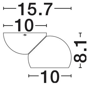 Spot LED aplicat aluminiu LUSA alb