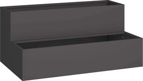 vidaXL Vază pentru Grădină Negru 100 x 60 x 45 cm Oțel laminat la rece