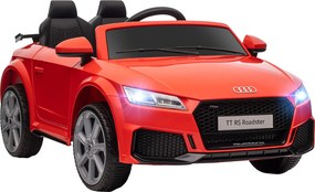 HOMCOM Mașină Electrică AUDI TT pentru Copii, Mașină Electrică cu Telecomandă, USB, Uși cu Deschidere și Faruri LED, 102x60x44 cm, Roșu