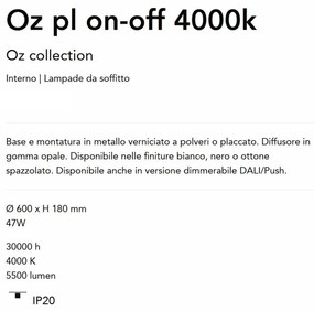 Lustra LED aplicata design circular Oz pl d60 on-off 4000k negru