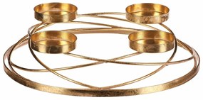 Sfeșnic de Advent Kruhy, auriu, metal, diametru 35cm