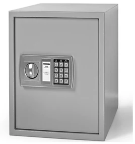 Seif electronic mobilier Usa de 4 mm Otel Gri 35 x 40 x 40 cm inclusiv baterii
