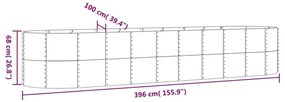 Jardiniera gradina maro 396x100x68 cm otel vopsit electrostatic 1, Maro, 396 x 100 x 68 cm