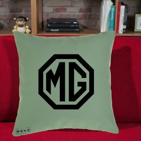 Perna Personalizata cu emblema MG, 40x40 cm, Verde, Husa Detasabila, Perna Inclusa, BEKZ®