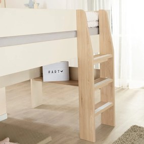 Pat pentru copii bej înalt fără somieră 90x200 cm Loft – Roba