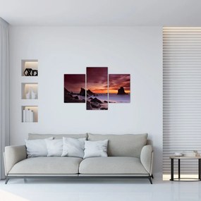 Tablou cu apus de soare pe mal (90x60 cm)