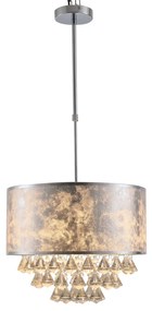 HOMCOM Candelabru Modern din Cristal Inaltime Reglabila, 44 Pandantive din Sticla