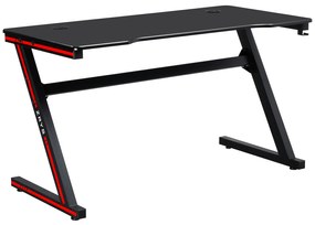 Masa de joc   masa pentru computer, neagra   rosie, MACKENZIE 140cm