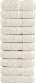 vidaXL Prosoape oaspeți premium SOLUND 10 buc. crem 30x50 cm 600 gsm