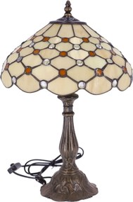 Lampa de masa Tiffany Cream h 45 cm, abajur 30 cm