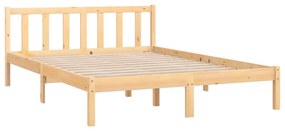 Cadru de pat, 120x200 cm, lemn masiv de pin Maro, 120 x 200 cm