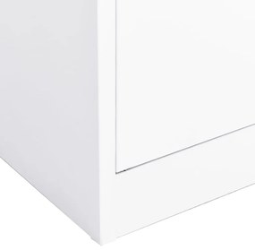 Dulap de birou, alb, 90x40x180 cm, otel Alb, 1, 1