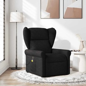 vidaXL Fotoliu de masaj rabatabil, negru, material textil