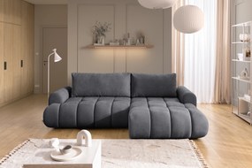 Colțar cu funcție de dormit Lutario Mini, dreapta, - șenilă gri Vibe 95