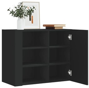 vidaXL Dulap de perete, negru, 75x35x60 cm, lemn prelucrat