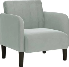 vidaXL Canapea scaun cu cotiere Gri deschis 54 cm catifea