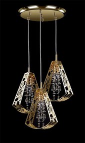 Lustra cu 3 pendule cu model design minimalist SWING 03-CH+ Cristal Bohemia Exclusive