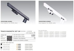 Set un metru sina magnetica monofazata cu iluminat inclus Alfa 52M1032WH alb, 3000K