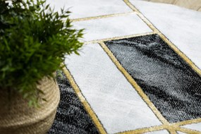 Exclusiv EMERALD covor 1015 cerc - glamour, stilat, marmură, geometric negru / aur