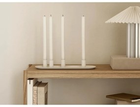 Veioză albă-argintie cu intensitate reglabilă cu abajur textil (înălțime 36 cm) Taite – Blomus