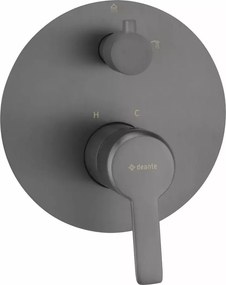 Baterie dus monocomanda incastrata Deante Arnika cu comutator de dus gri periat