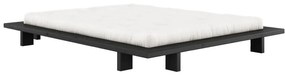 Pat dublu negru din lemn de pin cu grilă 160x200 cm Japan - Karup Design