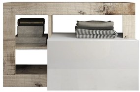 Bancă LENOR alb/maro