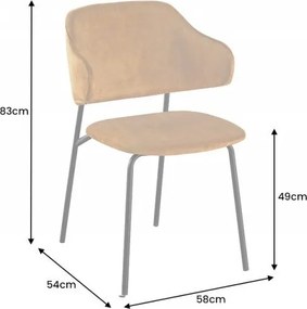 Set 2 scaune stil modern Tracy Alpine, catifea galben mustar