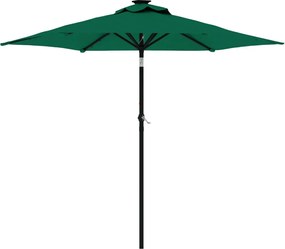 vidaXL Umbrelă soare de grădină stâlp din lemn verde 225x225x212 cm