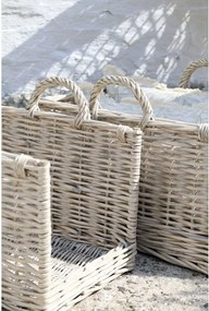 Set 2 coșuri din rachita cu mânere, "French Basket"