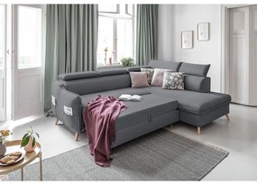 Colțar gri închis extensibil (cu colț pe partea dreaptă) Sweet Harmony – Miuform