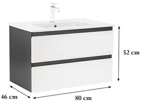 Dulap inferior Vario Forte 80 cu lavoar antracit-alb