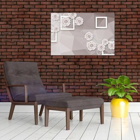 Tablou - Imagine flori bej (90x60 cm)