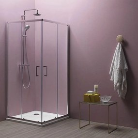 Cabina de dus patrata cu usi glisante Kolpasan Eco Quat 90x90, 185 cm inaltime